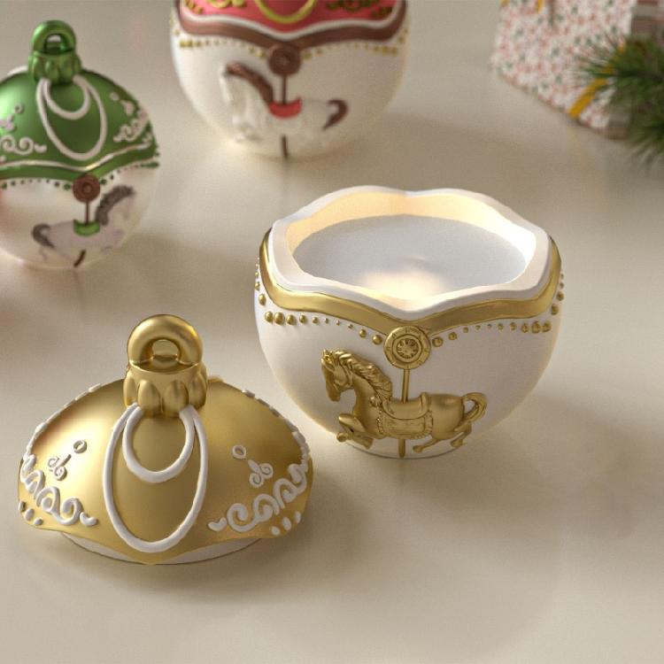 Palline di Natale Pallina Stampini in Silicone per Candele Tazza Portacandele Artigianale Sapone Barattolo Porta Gioielli Realizzazione e Regali di Festa