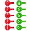 W89C 10PCS/Pack Handheld Stop and Go Sign Reversible Crossing Guard Stop Sign