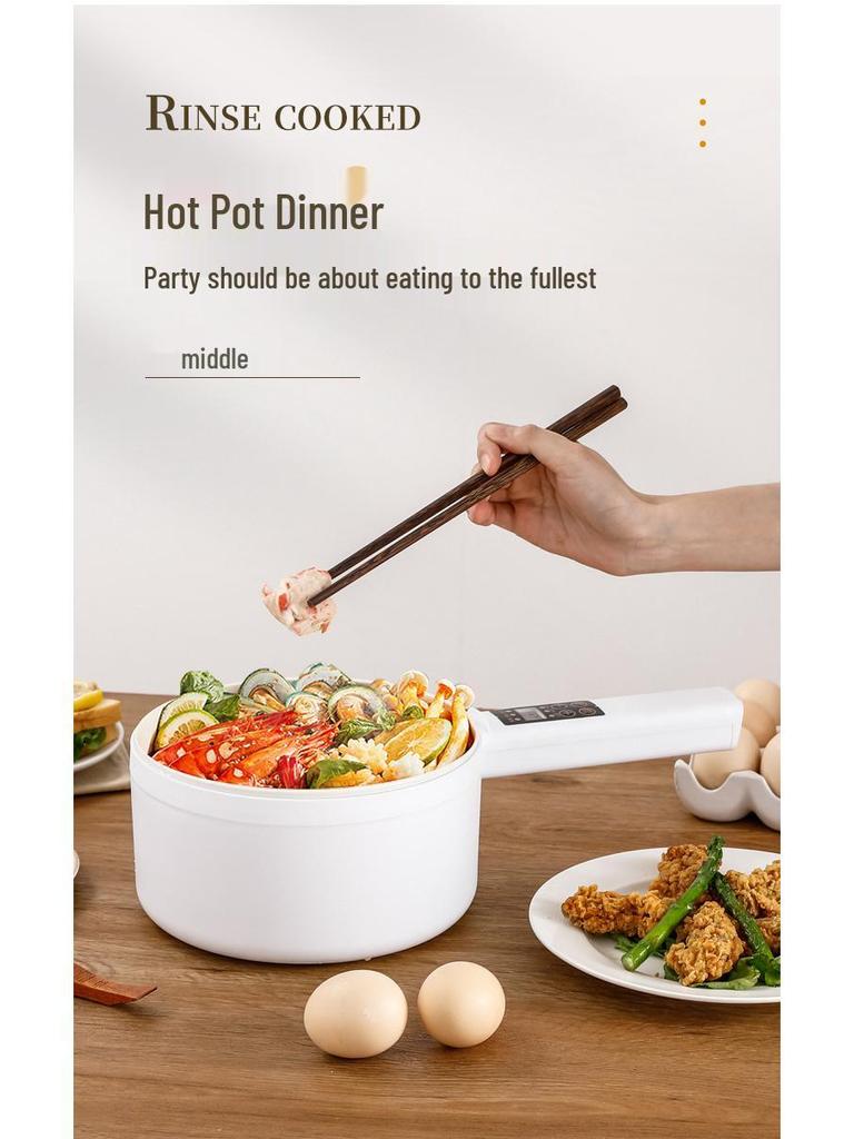 Smart Multifunctional Electric Cooker with Long Handle – Compact Dorm-Use Hot Pot for Steaming and Cooking