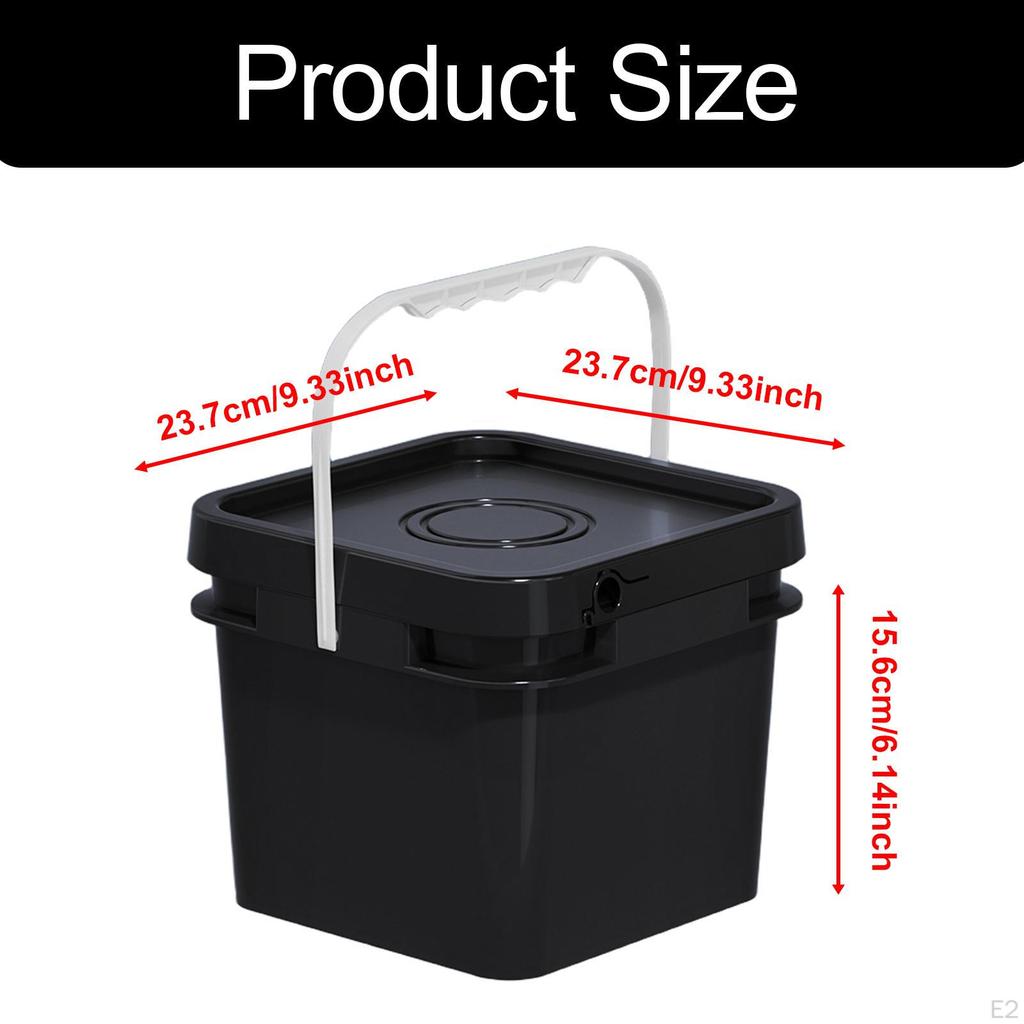 Empty Stackable Square Pail with Lid, Useful in Industrial Settings and Beyond
