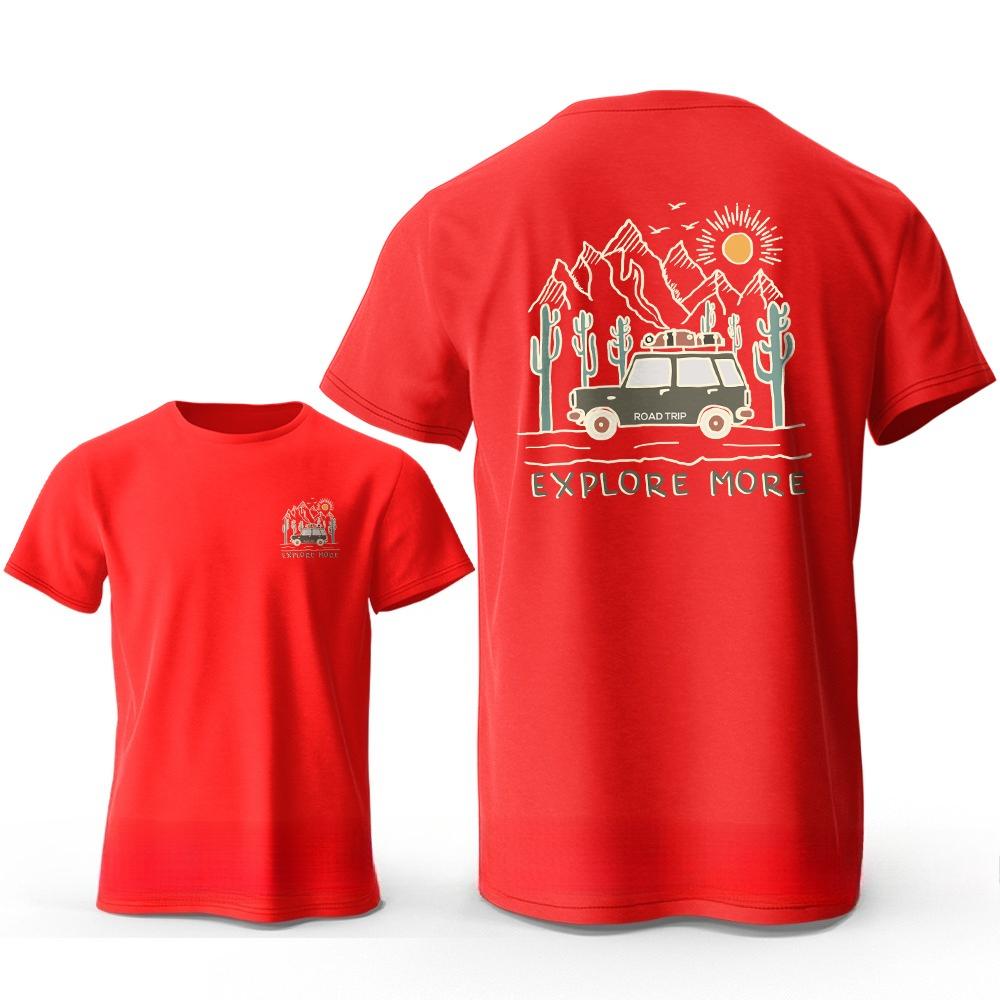 Explore More Printed Tshirt Cotton Adventure Graphic Tees For Unisexs Clothing Unisex 2026 Summer New Tops Wanderlust Streetwear