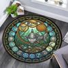 Glass Art Round Area Rug Under Office Chairs Bedroom Living Room Home Decor