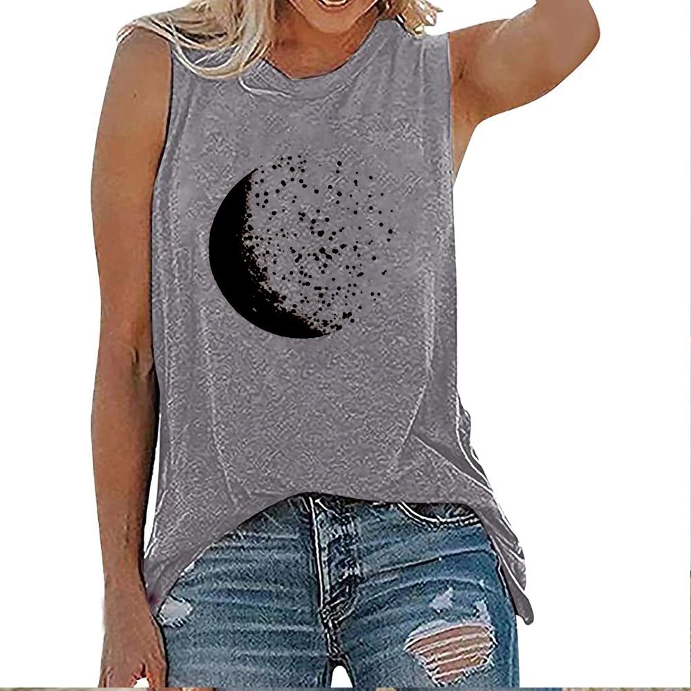 Women s sleeveless retro summer T-shirt S