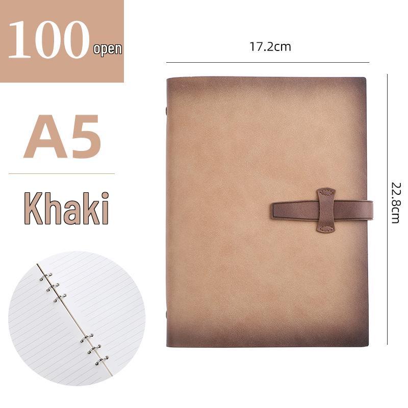 A5 Portable Loose-Leaf Notebook for Office, Students, and Business Meetings