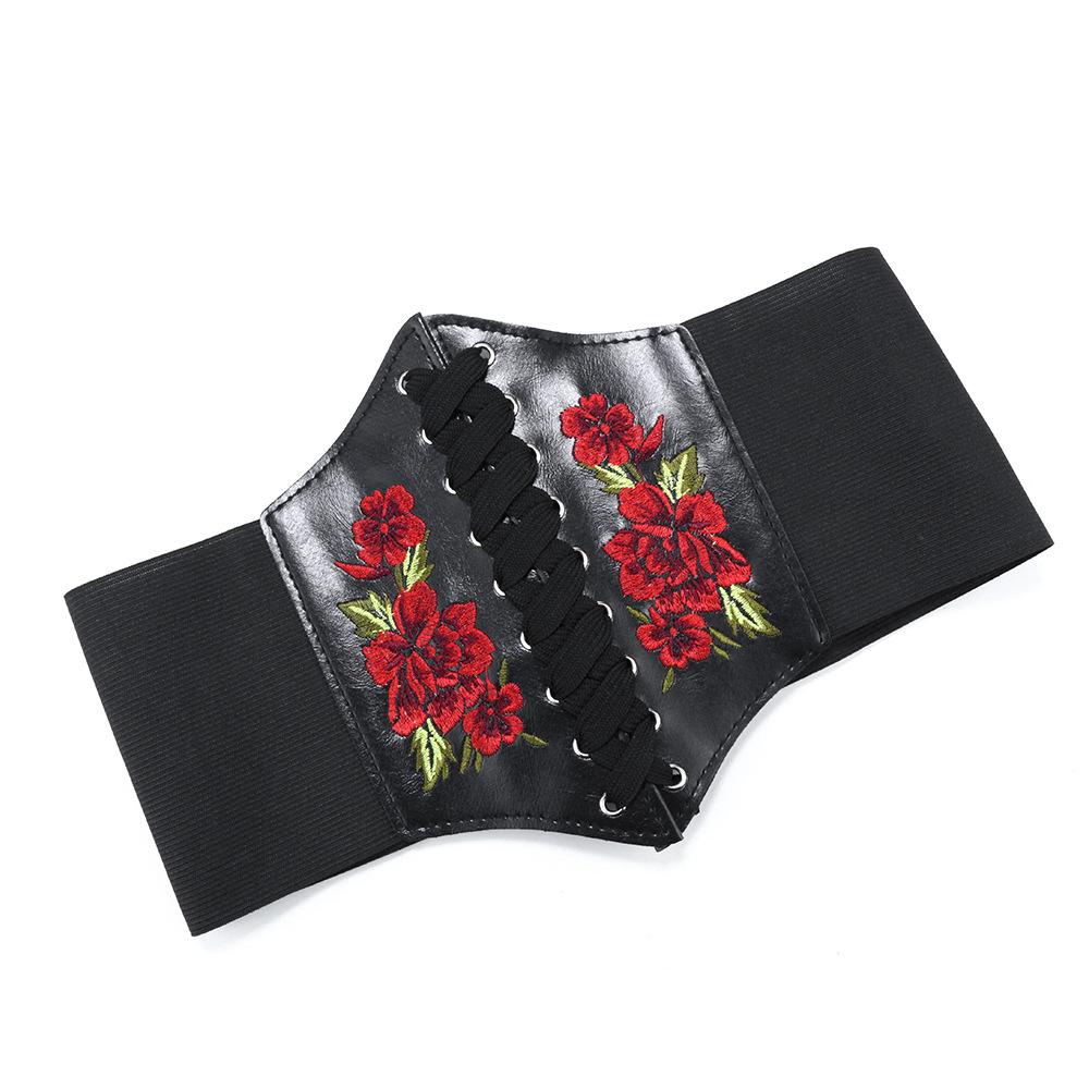 Damen Breiter Taillengürtel Hofstil Riemen Dekorativer Pullover Rock Elastischer Gürtel Gürtel Weiblich