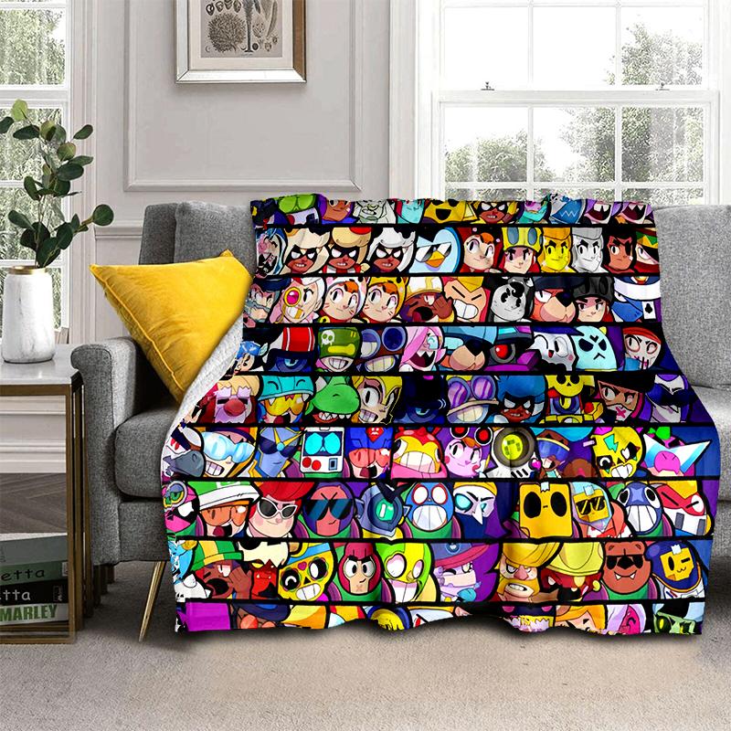 2025 New Style Brawlls  Cartoon Game Blanket,Soft Throw Blanket for Home Bedroom Bed Sofa Travel Picnic Cover Kid Gift