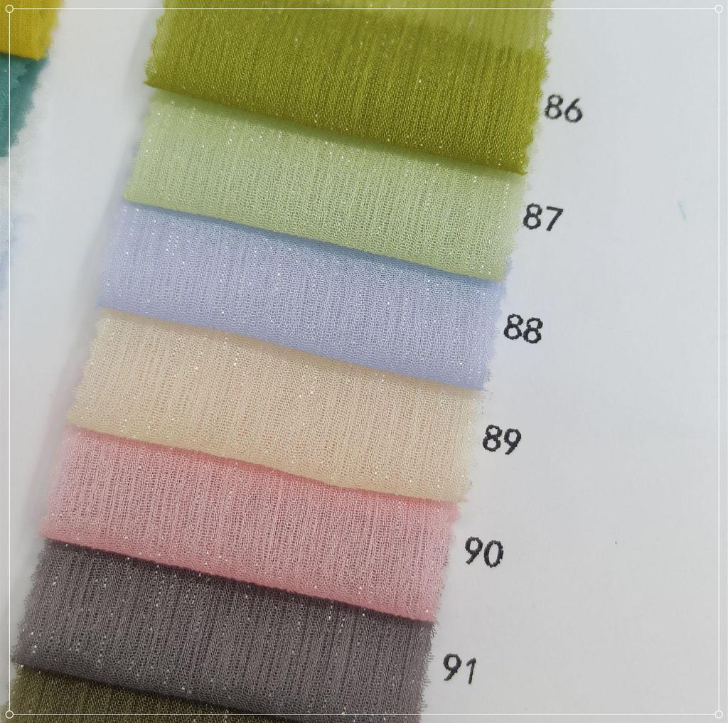 Silver Silk Crepe Skirt Fabric with Glittering Yarn - Lolita Chiffon Hanfu for Spring/Summer Women's Fashion