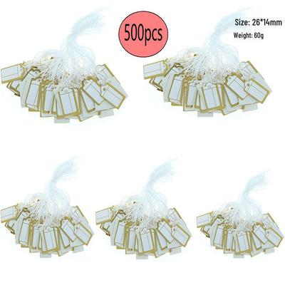 500pcs Dotted Gold & Silver Edge Cotton Thread Price Tags for Product ID & Decoration