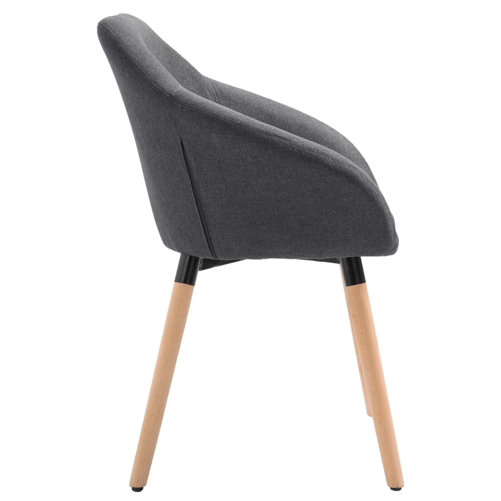 Dining Chairs Set of 4 Dark Grey Fabric