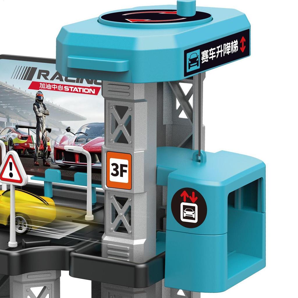 Rennschienenauto Spielzeug Kinder Garage Katapult Sportbahn Spiel Spielzeug Kinder Bauparkplatz Babyplatz Tankstelle DIY Kurvenreiche Straße