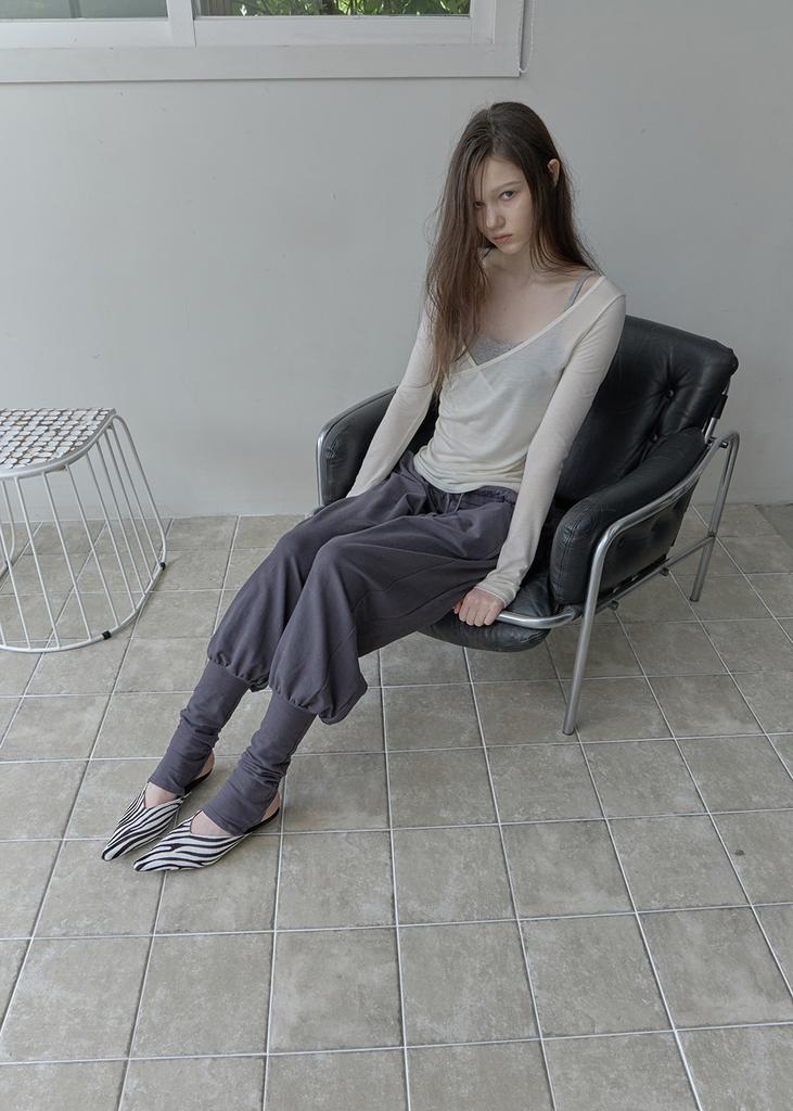 Pilse Rolled Waist Warmer Pants, Charcoal