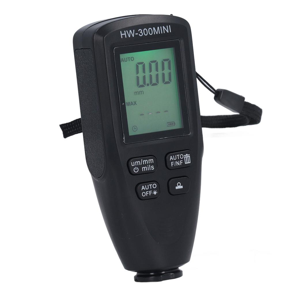 Coating Thickness Gauge 0 to 2000um Range High Accuracy LCD Backlight Display Digital Paint Thickness Meter for Car