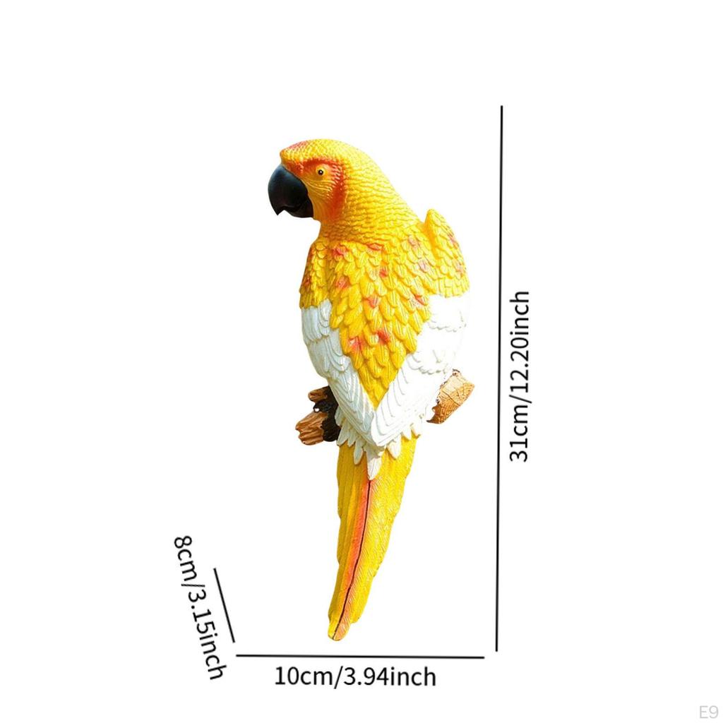 Resin Wall Bird Statue Birds Art Lawn Figurine Animal Ornament for Garden