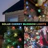 100/50/20LED Solar Powered Cherry Blossom Fairy Lights, Auto on/Off Waterproof Outdoor Garden Decor for Wedding Valentine’s Day Gift