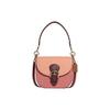 Kleo 23 Color Block Saddle Flap Pebble Leather Shoulder Bag Medium Women Shoulder Bag Pink Orange Deep-Pink C8160-IMSMX
