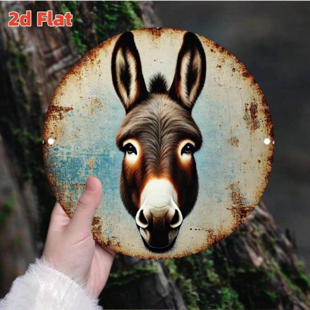 Metal Wall Art Decor Aluminum Sign Round Shaped Home Kitchen Bathroom Bedroom