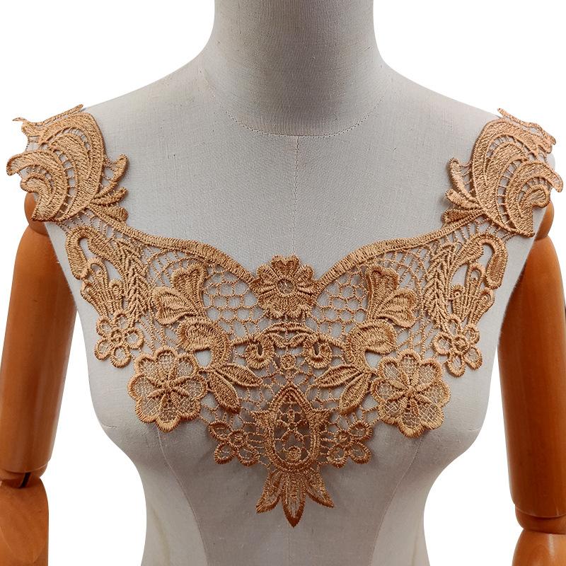 Woman's Clothing DIY Sewing Accessories Beautiful White Lace Collar Mesh Fabric Floral Embroidery Collar