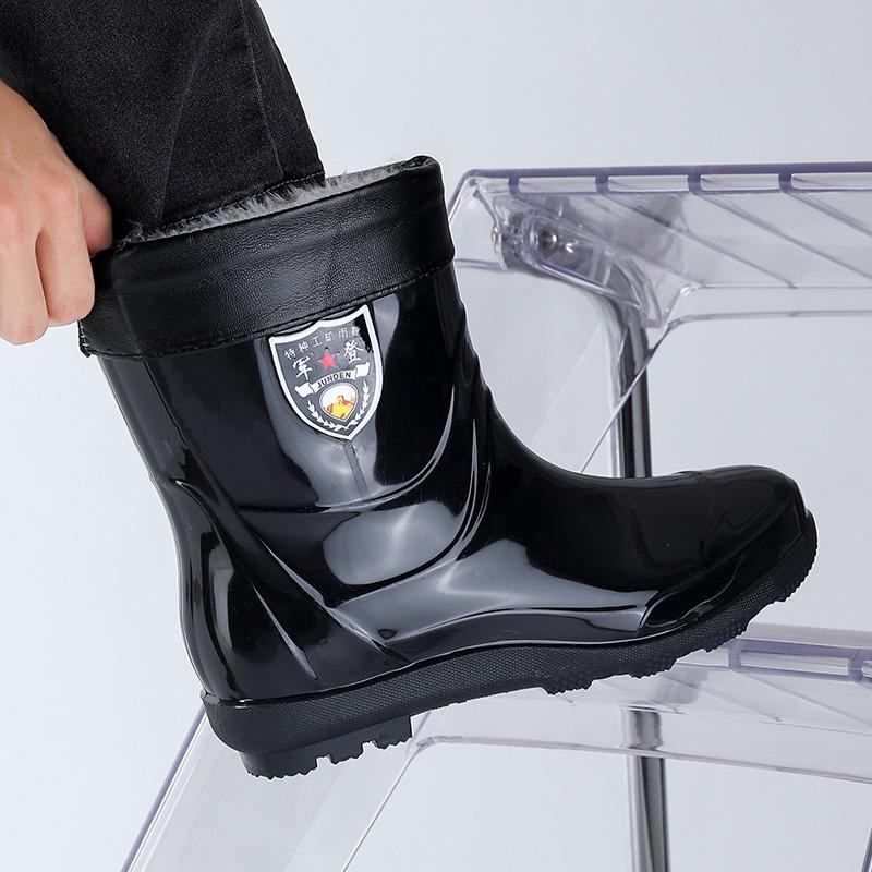 Extra Large Size Rain Shoes Men's Waterproof Boots Non-slip Thickened Soles Four-season Water Shoes Outdoor Fishing Kitchen Work Rain Boots