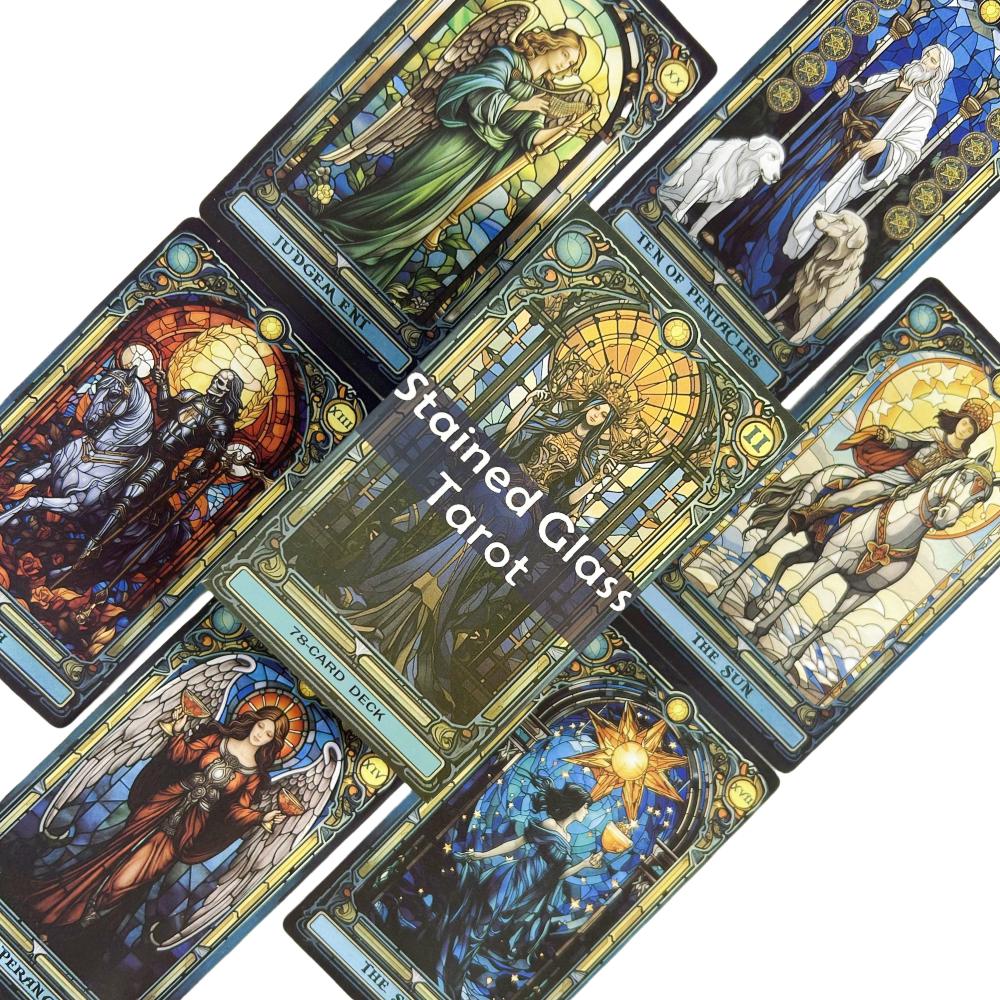 Completo Mazzo di Carte Tarocchi Vetro Colorato Per Festa in Famiglia Alta Qualità Tarocchi Divinazione Lettura del Futuro Gioco di Carte