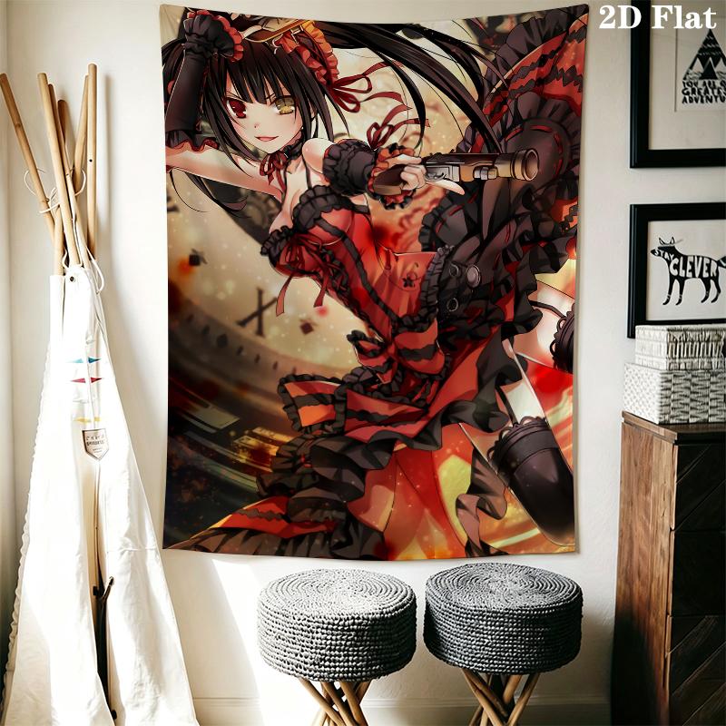 Kurumi Tokisaki Wall Tapestry Aesthetic Wall Hanging Printed Fabric Blanket Decorative Tapestries for Bedroom Living Room Home Decor