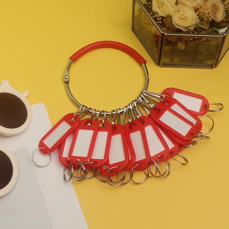 

20 Pieces Transparent Window Key Ring Luggage Name Metal Split Chains Key Tags Number Plates Key Chains червоний