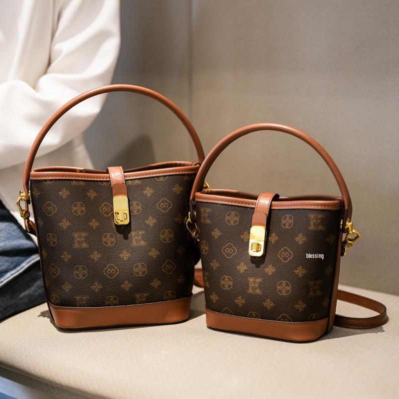 2025 Vintage Print Bucket Bag: Luxury Large Capacity Crossbody & Shoulder Handbag for Women