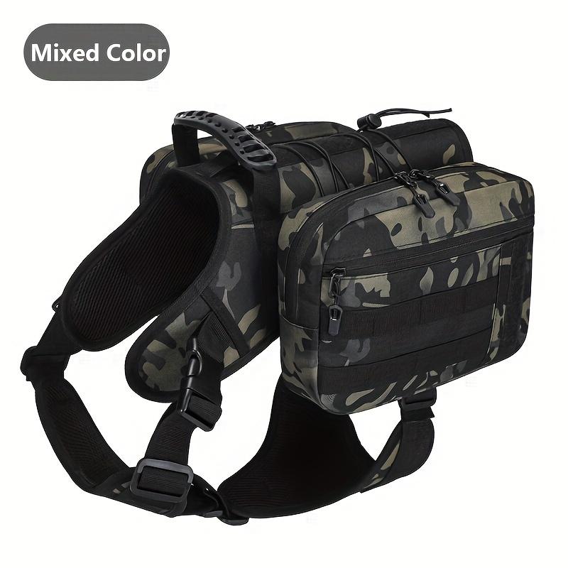 KEMORELA Pet Dog Self Backpack Outdoor Sports Dog Treat Bag Medium Large Dog Detachable Oxford Cloth Cool Handsome Camouflage
