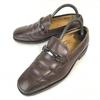 Leather Bit Loafers Men’s 24.5 Brown Check Lining