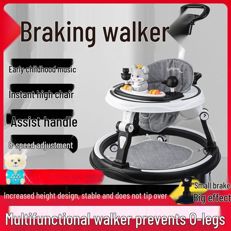 Multifunctional Baby Walker: Anti-Rollover, Anti-O-Leg, Sit-and-Push Learning Trolley