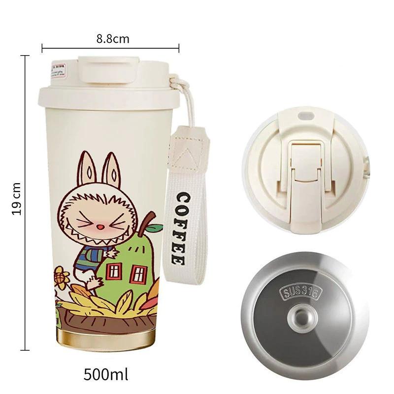 Labubu Thermos Cup High Value 316 Stainless Steel Coffee Cup Couple Student Portable Water Cup Gift Cup