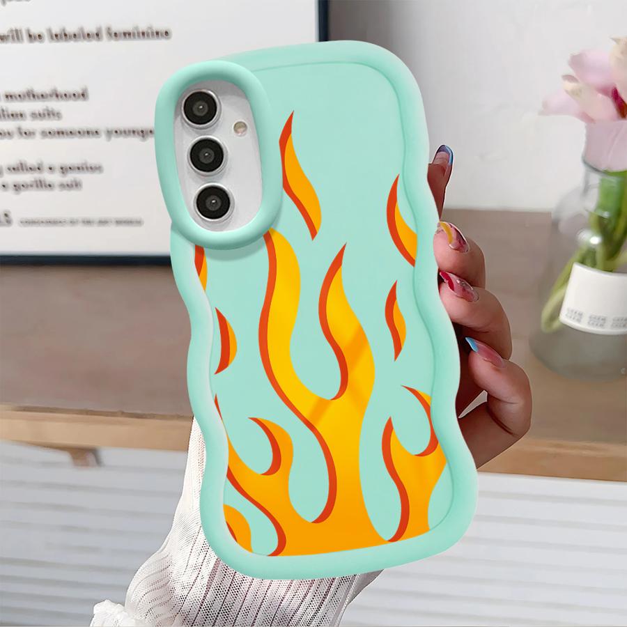 Creative Flame Fire Soft Phone Cover Case for Samsung Galaxy A16 A14 A11 A52 A21s A15 A13 A12 A33 A05 A04 A53 A22 A23 A06 A03