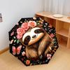 1 PC Automatic Folding Umbrella - Sloth Pattern, Portable & Foldable Design with 8 Ribs, Christmas Birthday Gifts