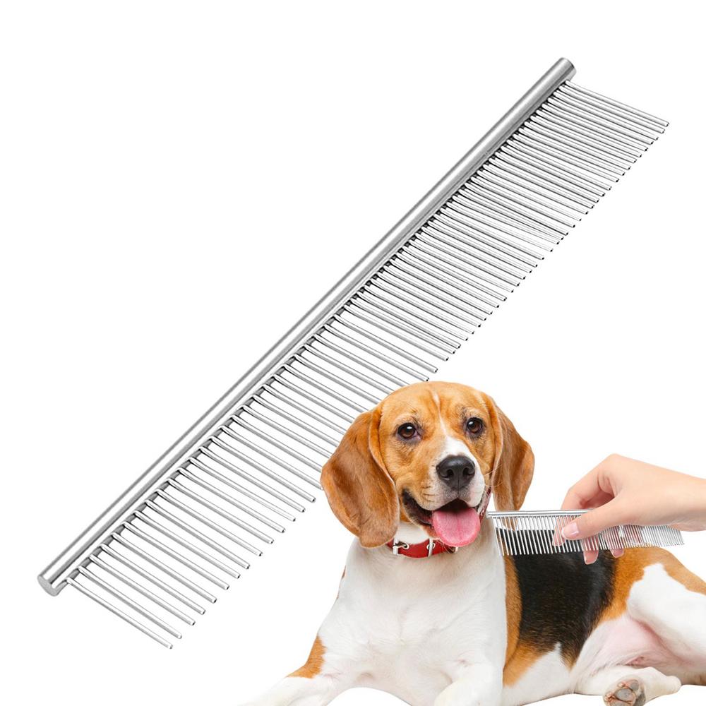 Comb For Dogs Dematting Tool Dog Comb Pet Cat Grooming Comb Smooth Grooming Brush Metal Comb For Pet Hair Removal For Puppy Cat