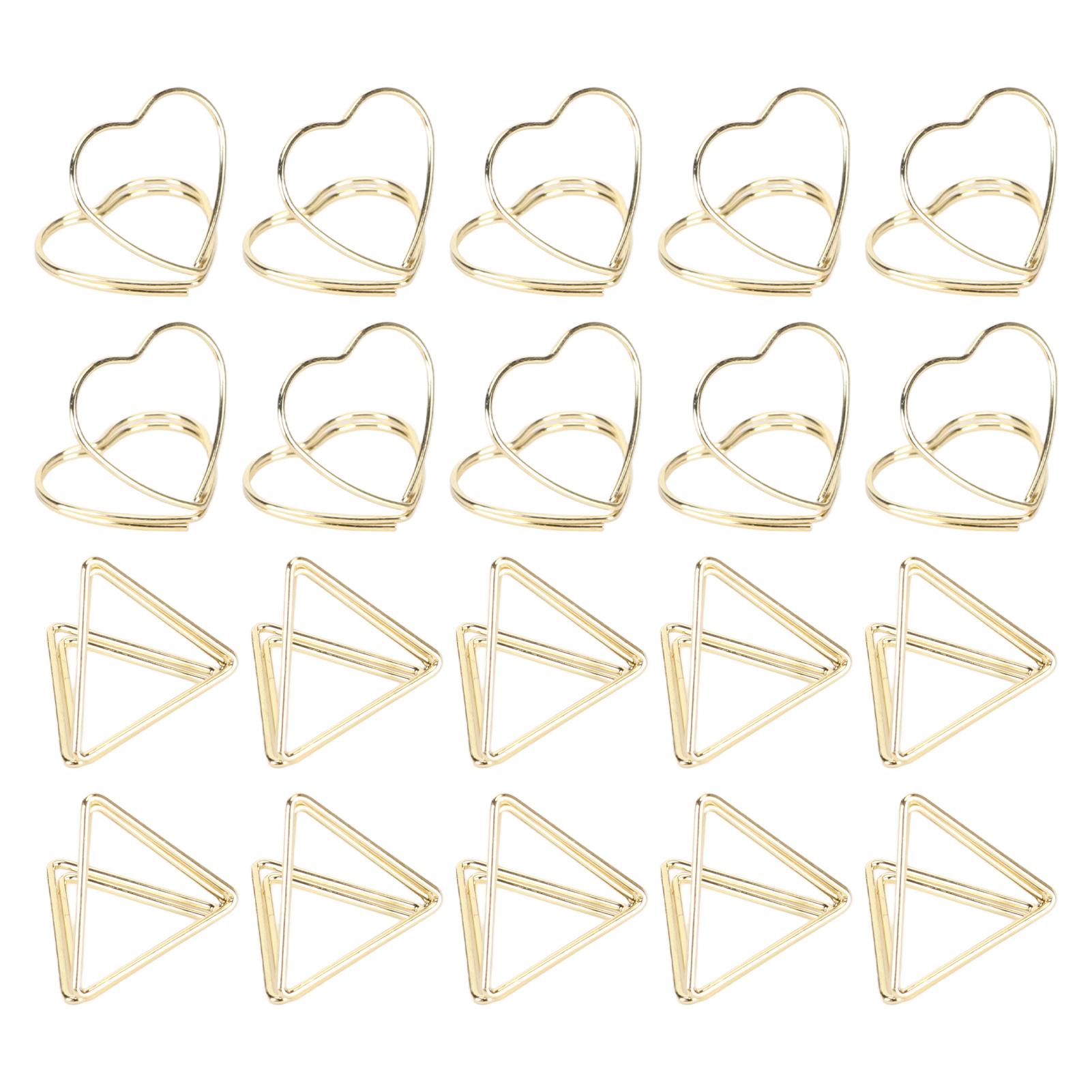 

30 шт. симпатичных скрепок в форме сердца, треугольные, прочные металлические, устойчивые к ржавчине, модные скрепки для школы