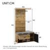 Flurgarderoben Set, Garderoben-Set Spiegel, Stylishe Schuhbank, Schuhschrank, Schublade, Regal, Kleiderhaken, Wandgarderobe Holzfarbe & Schwarz