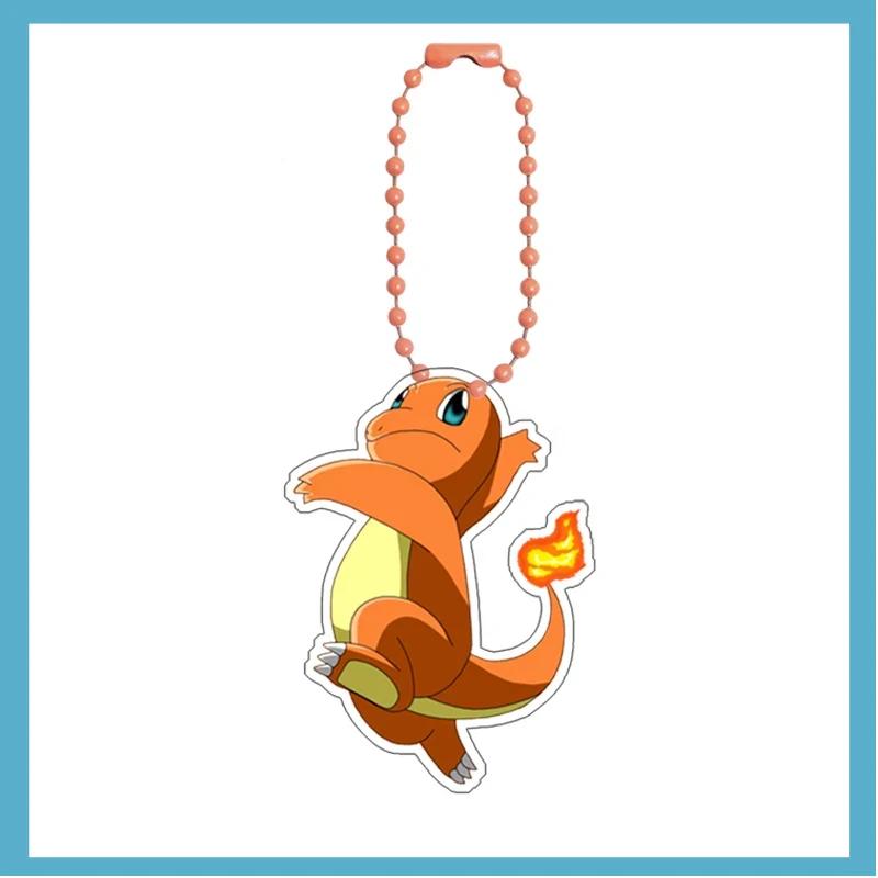 Pokemon Bulbasaur Squirtle Charmander Self-Control Acrylic Cartoon Key Buckle Pendant Anime Classics Game Collection Gift Toys