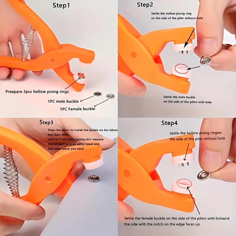 100pcs Vibrant Durable Metal Snap Fastener Kit with Pliers, Manual Press Tool, for DIY Crafts, Clothing, Hats, Bags, Sewing