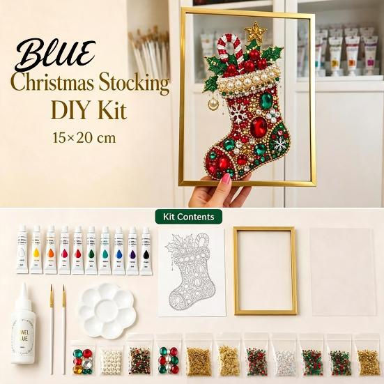 Art Craft Supplies Set DIY Jewelry Faux Pearl Painting Kit with Frame Christmas Projects for Home Leisure Crystal Gem Adults Holiday Tabletop