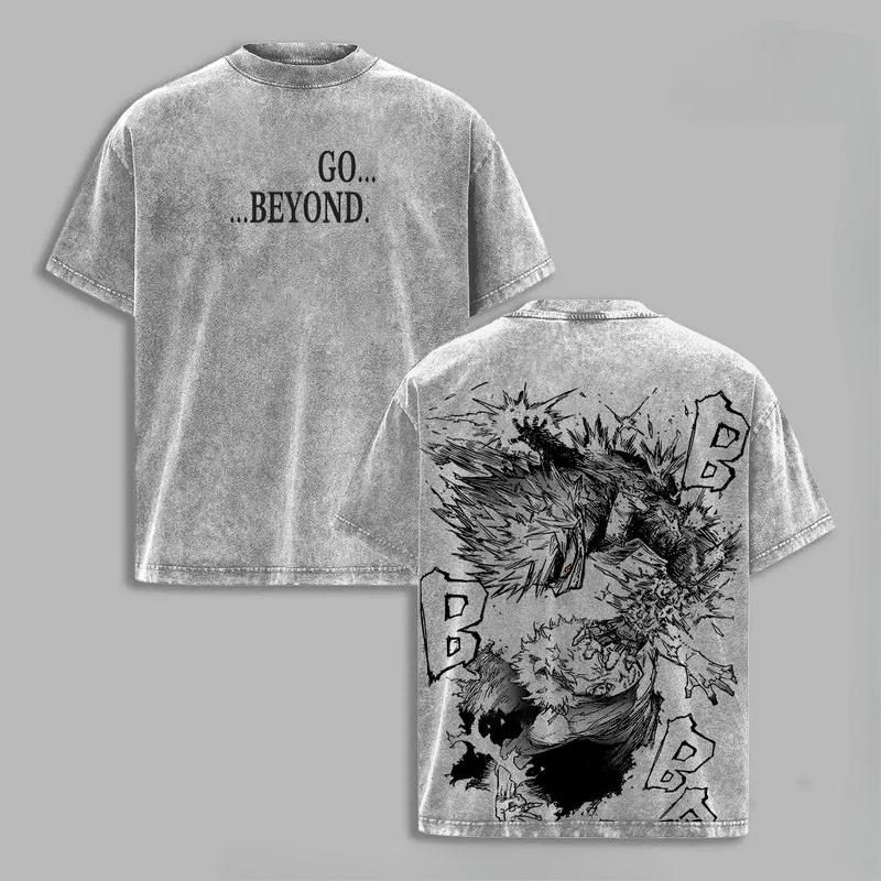Katsuki Bakugo Graphic T-shirt My Hero Academia Anime Vintage Washed Oversized T Shirt Men Women Clothes Cotton Short Sleeve Tee