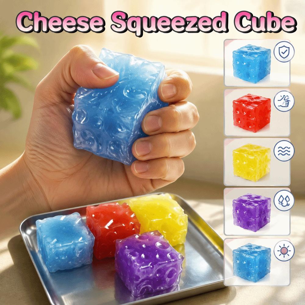Super Soft Cheese Squeezed Cube Non Rebound Cheese Stress Ball Cheese Pinch  for Kids Adults