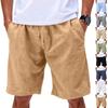 Men's Linen Casual Beach Shorts | Elastic Drawstring Waist Lightweight Shorts For Summer Daily Wear