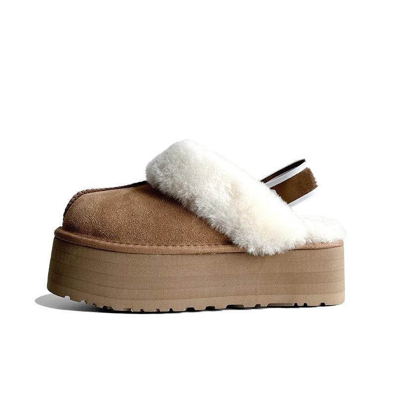 Sangpo 2024 Sheepskin Snow Boots with Heightened Toe Cap & Thick Sole Fur Slippers
