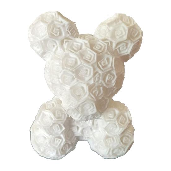 Romantic Rose Ornament Rose Bear Decorative Sculpture for Valentine Day Anniversaries Birthdays Multi-Scene белый