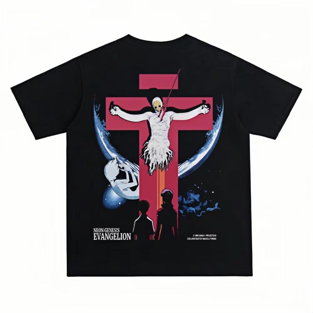 

2026 New Evangelion EVA Second Angel Anime Printed Short Sleeve T-shirt Men s and Women s T-shirt Men s Top Sports T-shirt Tee 5XL різнокольоровий