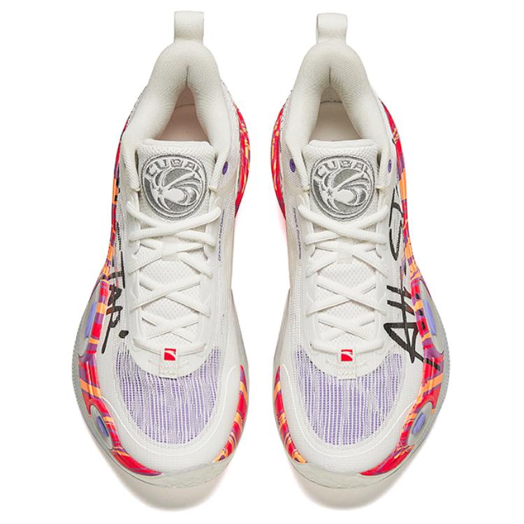New Anta Assault 1st Generation Shock Absorbers Slip Resistant Low Top Basketball Shoes Men's White Black Red 112431108S-1