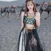 Exotic Princess Hanfu Hair Crown Headband Tassel Forehead Jewelry Headpiece for Women Chinese Ancient Costume Wedding