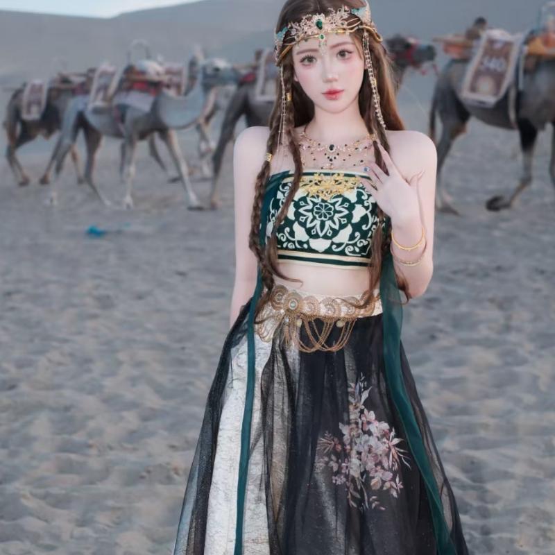 Exotic Princess Hanfu Hair Crown Headband Tassel Forehead Jewelry Headpiece for Women Chinese Ancient Costume Wedding