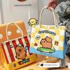 Original cute handheld lunch bag for office workers and students, large capacity lunch box bag with high appearance value, insulated lunch box bag
