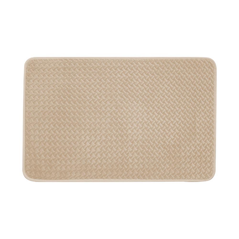 

Household Non Slip Weave Texture Bathroom Rug Absorbent Quick Dry Door Mat Thickened Washable Bath Mat Kitchen 15.75x23.62 in бежевий