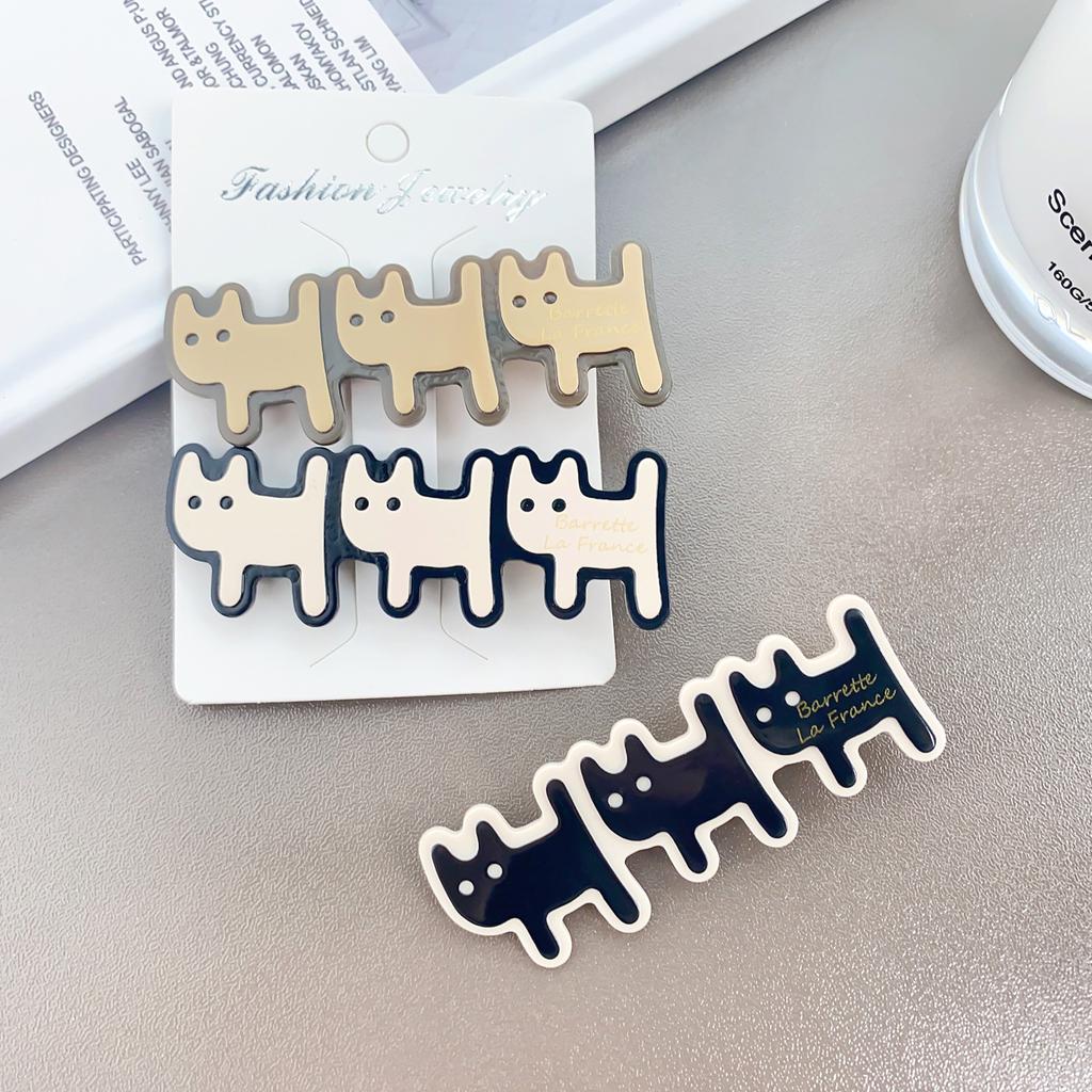 Koreanischer Haarclip, 6,5 cm, mit Essigsäure-Wassertropfen-Design, im Retro-Stil, niedlicher Katzen-Haarclip für süße Mädchen